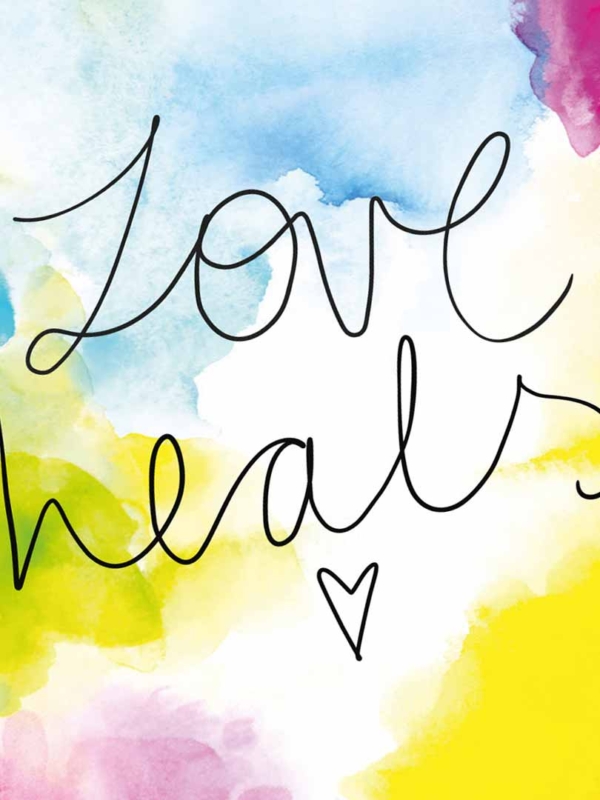 Zoom auf den Text der Karte Love heals