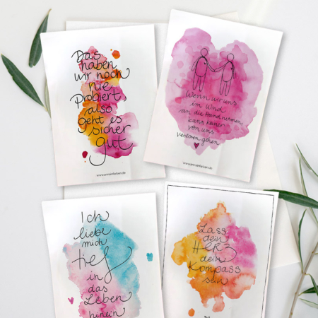 Farbenfrohe Sticker der Lieblings-Aquarell-Kunstdrucke bei Anna in Farben